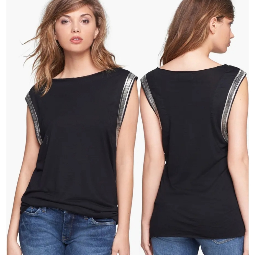 Lark Metal Trim sleeve Black Tank Small